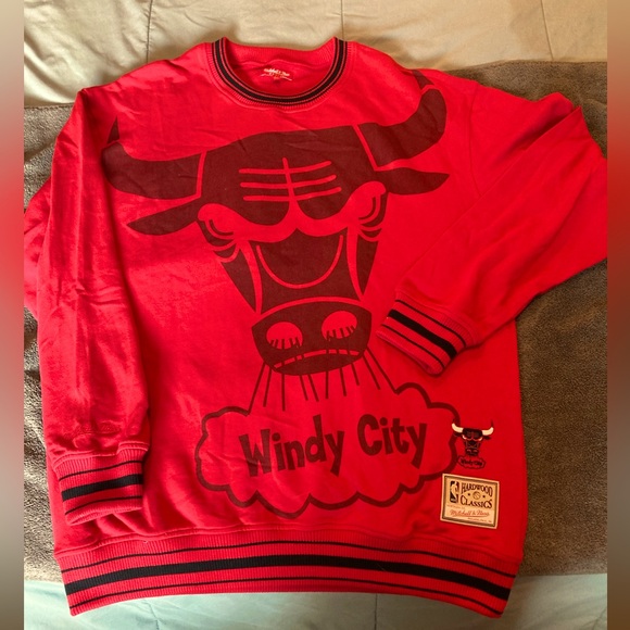 Chicago bulls Windy City Mitchell & ness crew neck - Picture 1 of 6